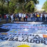 se preparan para salir en marcha hacia Plaza Barrios